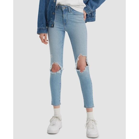 LEVI'S 721 High Rise Skinny Ankle Jeans Slimming Light Blue Wash Womens Size 29 - Picture 1 of 10